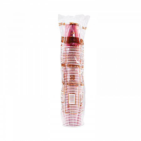 Paper Hot Drink Cups in Bistro Design, 8 oz, Maroon, 50/Bag, 20 Bags/Carton (378SI)