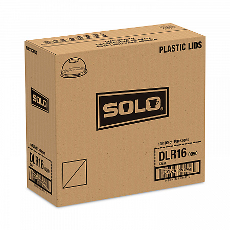 Dome-Top Cold Cup Lids, Fits 12 oz to 24 oz Cold Cups, Plastic, Clear, 1,000/Carton (DLR16)