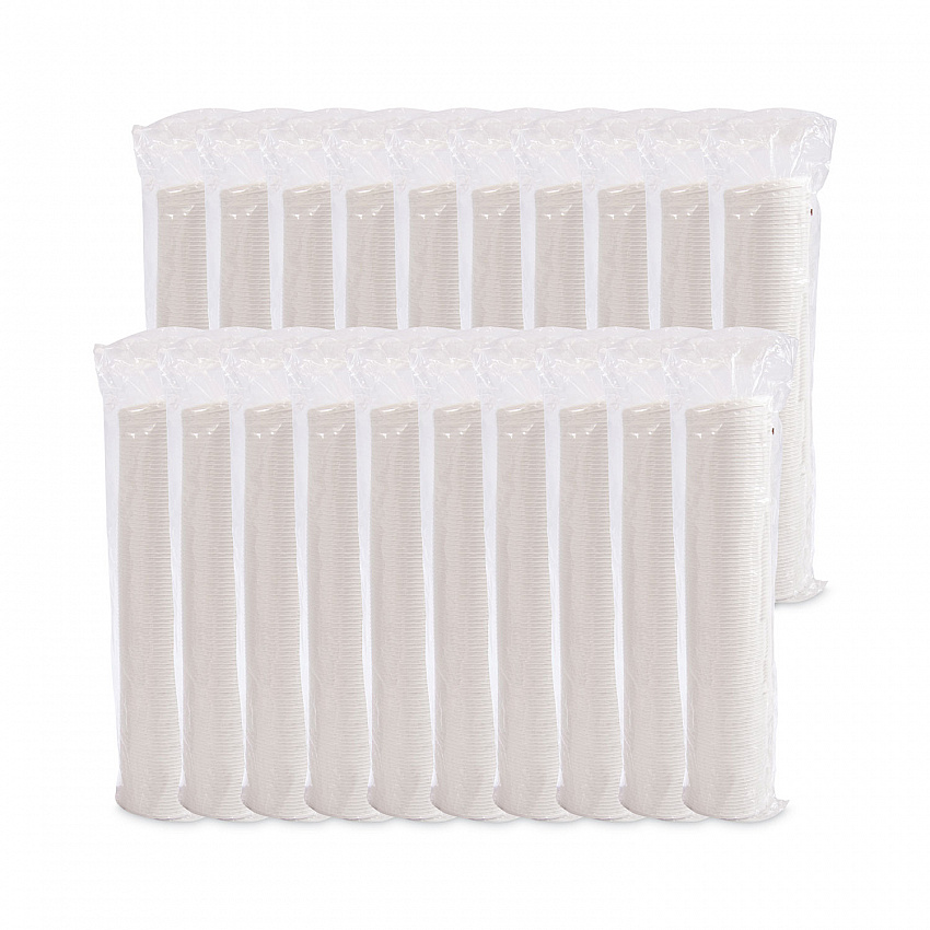 Lift Back and Lock Tab Cup Lids for Foam Cups, Fits 10 oz Solo Trophy Hot/Cold Drink Cups, Plastic, White, 2,000/Carton (DLX10R)