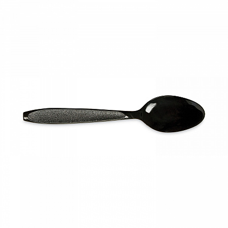 Impress Heavyweight Full-Length Polystyrene Cutlery, Spoon, Plastic, Black, 1,000/Carton (HSKT)