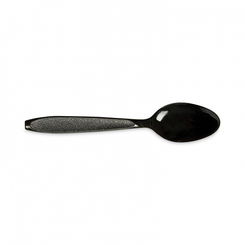 Impress Heavyweight Full-Length Polystyrene Cutlery, Spoon, Plastic, Black, 1,000/Carton (HSKT)
