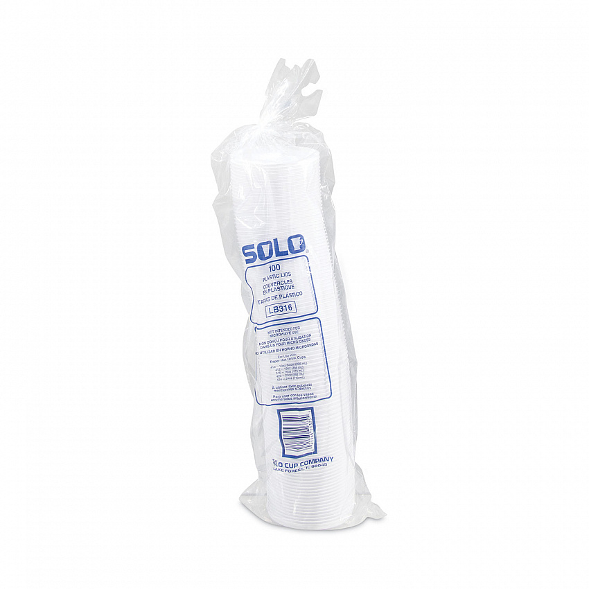 Lift Back and Lock Tab Lids for Paper Cups, Fits 10 oz to 24 oz Hot Cups, Plastic, White, 100/Sleeve, 10 Sleeves/Carton (LB3161)