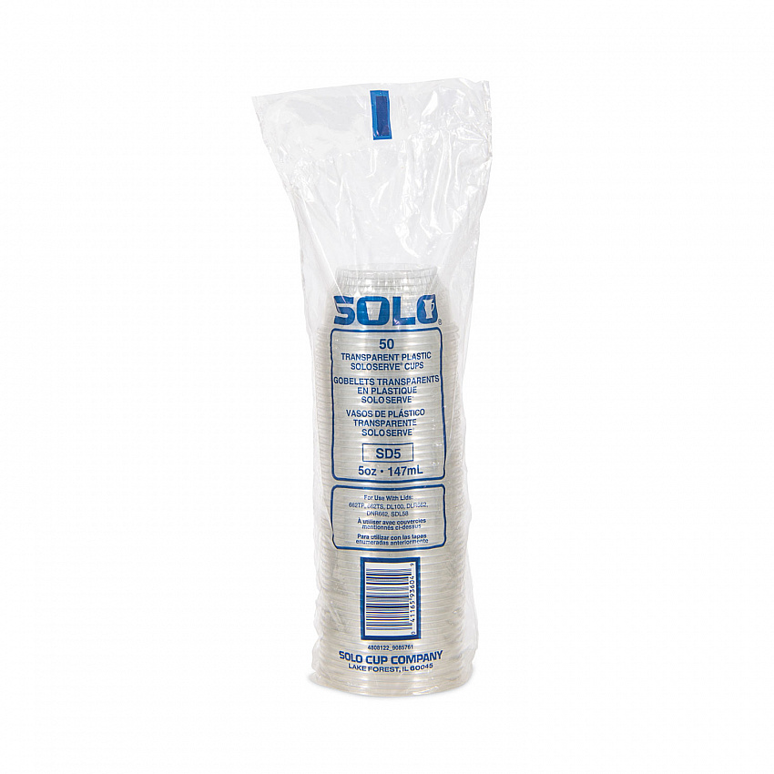 SoloServe Dome Cup Lids, Fits 5 oz to 8 oz Containers, Plastic, Clear, 50/Pack, 20 Packs/Carton (SDL58)