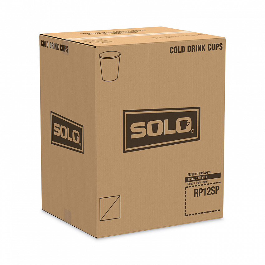 Double Sided Poly (DSP) Paper Cold Cups, 12 oz, Symphony Design, 80/Sleeve, 25 Sleeves/Carton (RP12SPSYM)