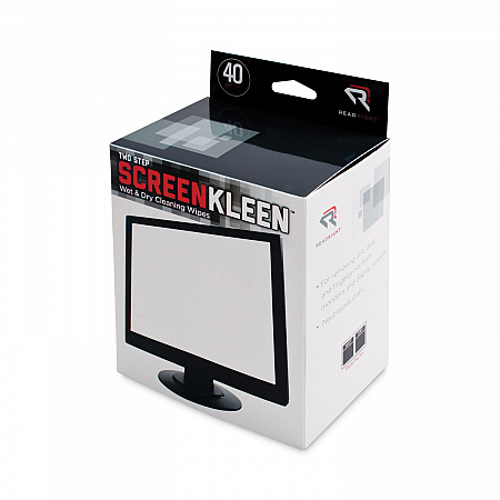 Two Step ScreenKleen Wet and Dry Cleaning Wipes, 5 x 5, Unscented, 40/Box (RR1305)