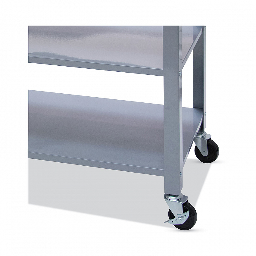 Countertop Serving Cart, Wood, 3 Shelves, 3 Drawers, 35.5" x 19.75" x 34.25", Oak/Gray (VF53039)