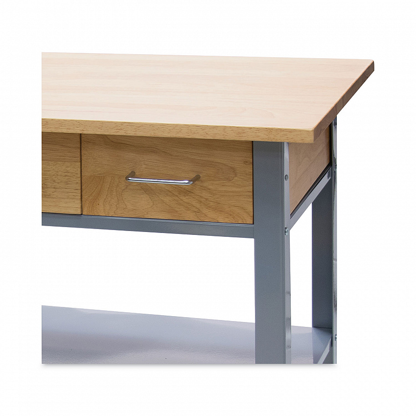 Countertop Serving Cart, Wood, 3 Shelves, 3 Drawers, 35.5" x 19.75" x 34.25", Oak/Gray (VF53039)