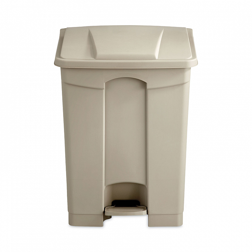 Large Capacity Plastic Step-On Receptacle, 17 gal, Plastic, Tan (9922TN)