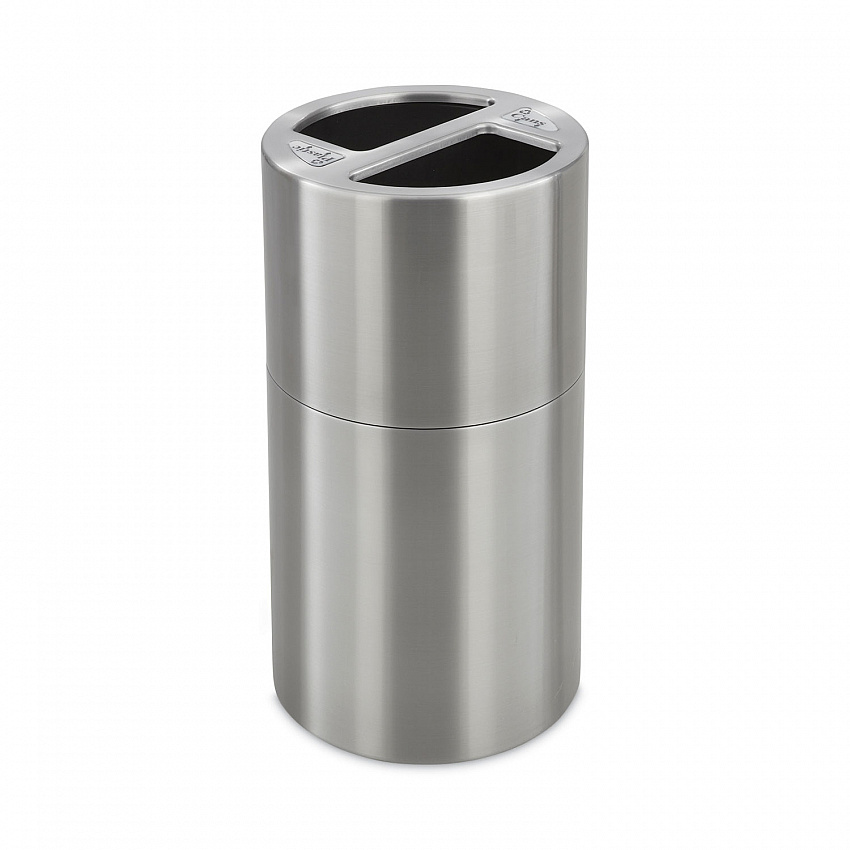 Dual Recycling Receptacle, 30 gal, Steel, Stainless Steel (9931SS)