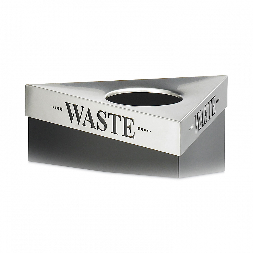 Trifecta Waste Receptacle Lid, Laser Cut "WASTE" Inscription, 20w x 20d x 3h, Stainless Steel (9560WA)