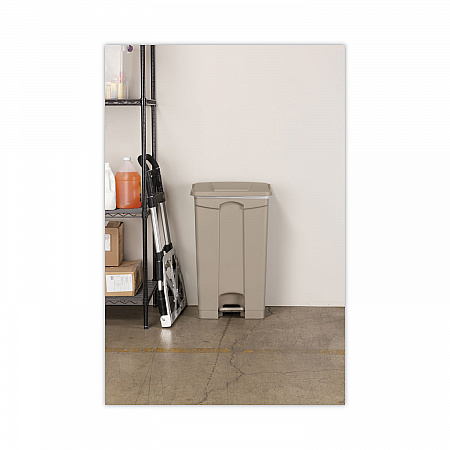 Large Capacity Plastic Step-On Receptacle, 23 gal, Plastic, Tan (9923TN)