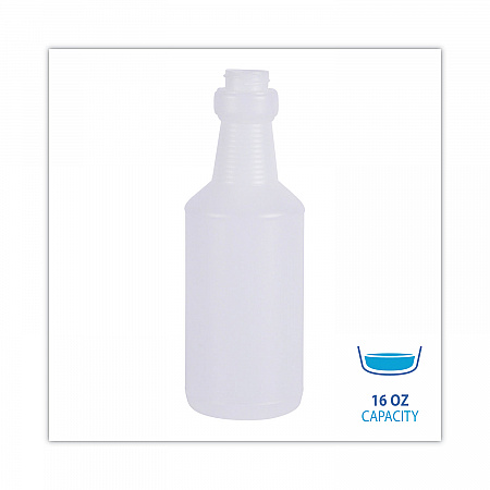Easy-Grip Plastic Spray Bottle, 16 oz, Clear, 24/Carton (00016)