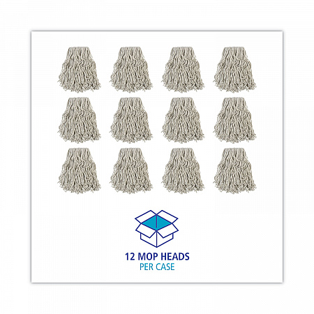 Banded Cotton Mop Head, #24, White, 12/Carton (CM02024S)