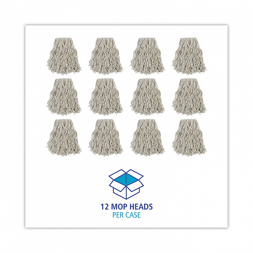 Banded Cotton Mop Head, #24, White, 12/Carton (CM02024S)