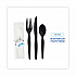 Six-Piece Cutlery Kit, Heavyweight, Fork/Knife/Napkin/Pepper/Salt/Spoon, Plastic, Black, 250/Carton (FKTNSHWPSBLA)