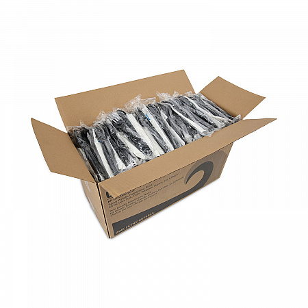 Six-Piece Cutlery Kit, Heavyweight, Fork/Knife/Napkin/Pepper/Salt/Spoon, Plastic, Black, 250/Carton (FKTNSHWPSBLA)