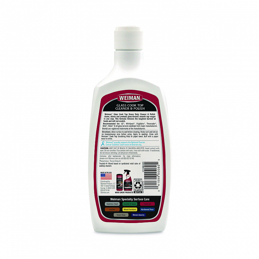 Glass Cook Top Cleaner and Polish, 20 oz, Squeeze Bottle, 6/Carton (137)