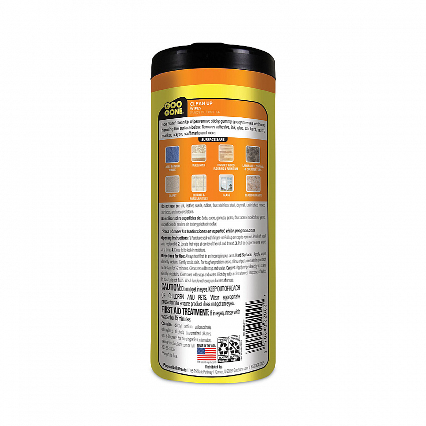 Clean Up Wipes, 1-Ply, 8 x 7, Citrus Scent, White, 24/Canister, 4 Canisters/Carton (2000)