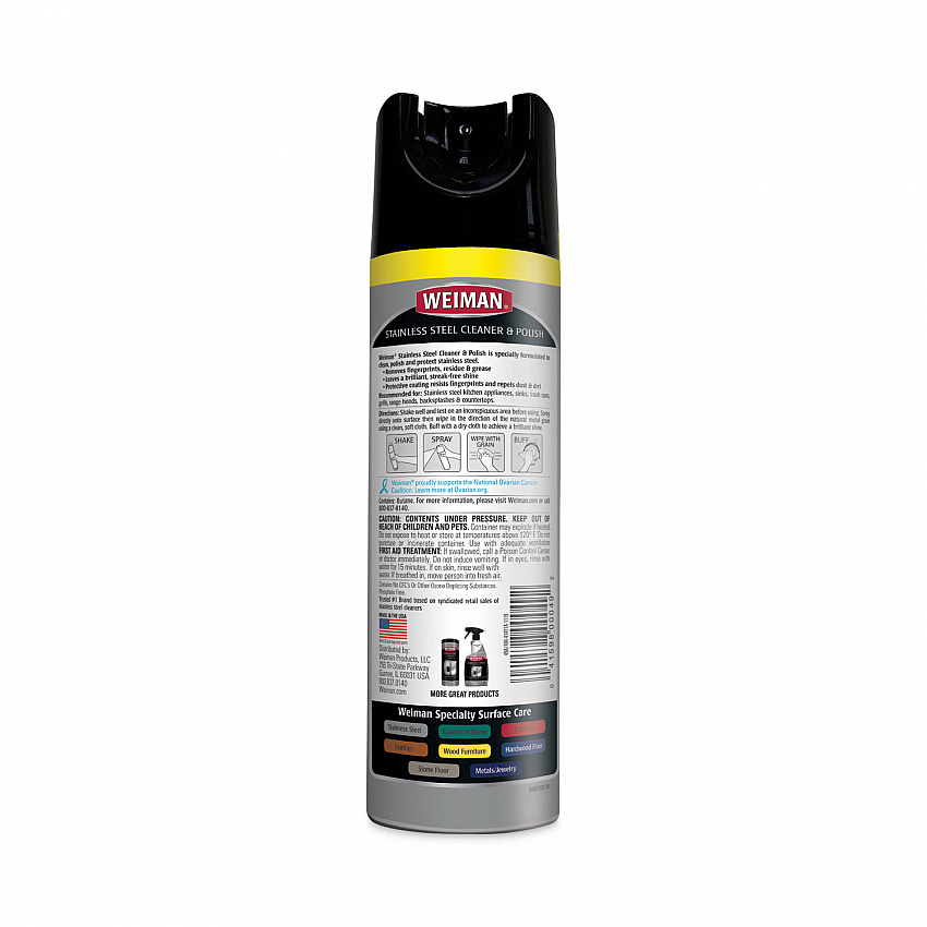 Stainless Steel Cleaner and Polish, 17 oz Aerosol Spray, 6/Carton (49CT)