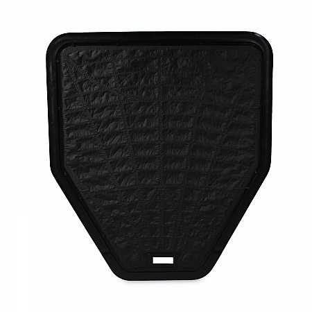 Urinal Mat, Shield-Shaped, Black Non-Slip Perforated Surface, 20.75