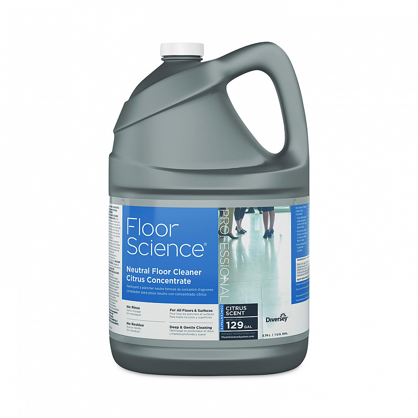 Floor Science Neutral Floor Cleaner Concentrate, Citrus Scent, 1 gal Container, 4/Carton (CBD540441)
