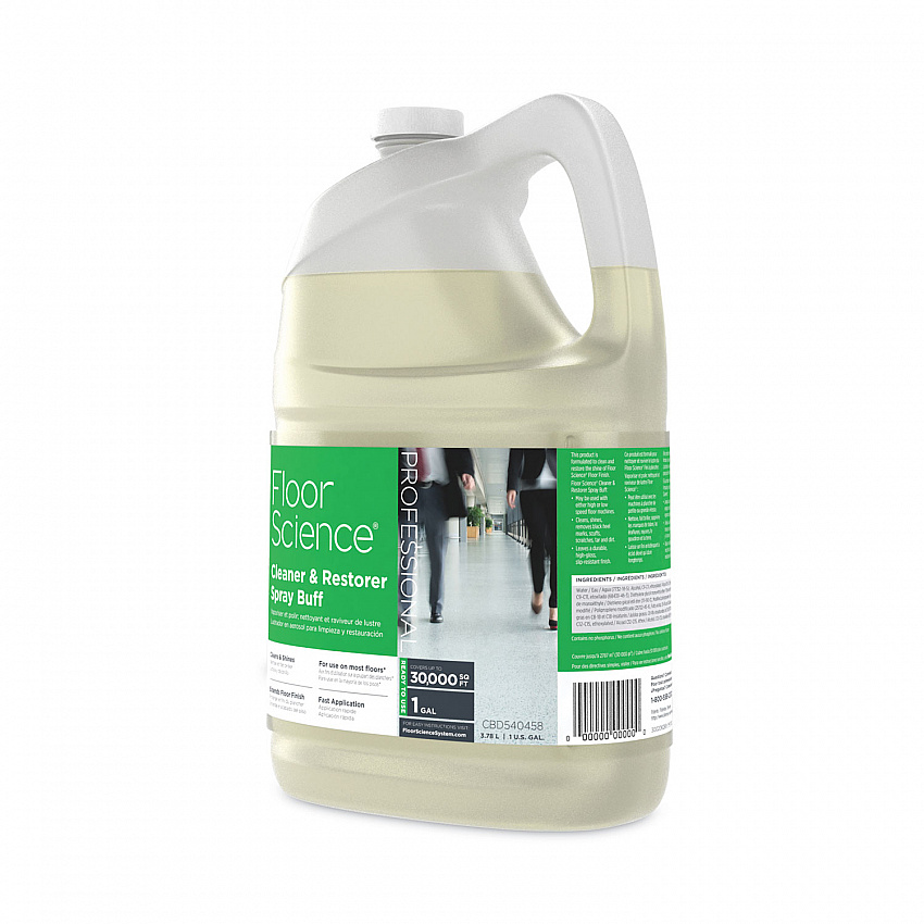 Floor Science Cleaner/Restorer Spray Buff, Citrus Scent, 1 gal Bottle, 4/Carton (CBD540458)