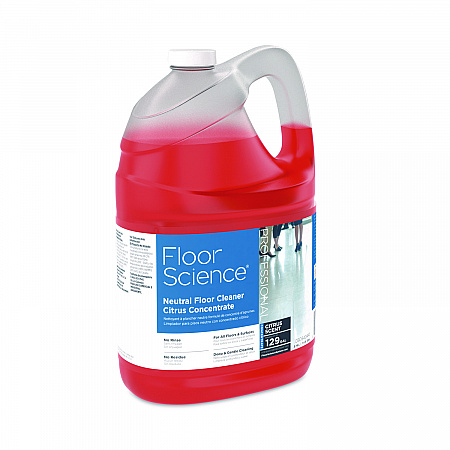 Floor Science Neutral Floor Cleaner Concentrate, Citrus Scent, 1 gal Container, 4/Carton (CBD540441)