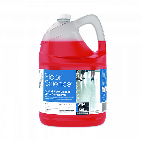 Floor Science Neutral Floor Cleaner Concentrate, Citrus Scent, 1 gal Container, 4/Carton (CBD540441)