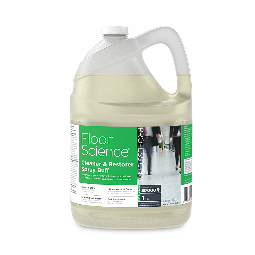 Floor Science Cleaner/Restorer Spray Buff, Citrus Scent, 1 gal Bottle, 4/Carton (CBD540458)