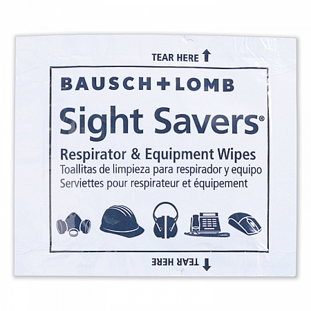 Sight Savers Respirator and Equipment Wipes, Cloth, 5 x 8, Unscented, White, 100/Box (8595)