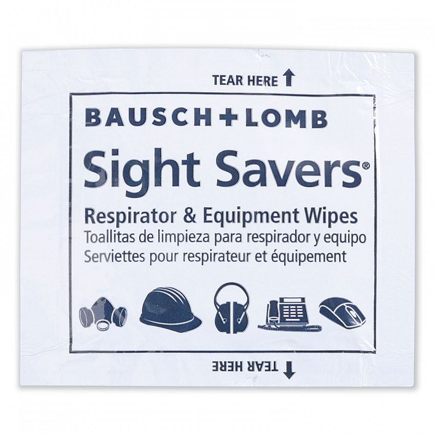 Sight Savers Respirator and Equipment Wipes, Cloth, 5 x 8, Unscented, White, 100/Box (8595)
