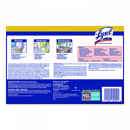 Disinfecting Wipes, 1-Ply, 7 x 7.25, Lemon and Lime Blossom, White, 35 Wipes/Canister, 3 Canisters/Pack, 4 Packs/Carton (82159CT)