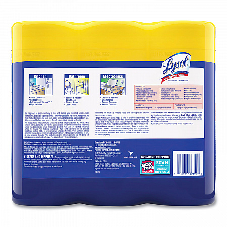 Disinfecting Wipes, 1-Ply, 7 x 7.25, Lemon and Lime Blossom, White, 35 Wipes/Canister, 3 Canisters/Pack (82159PK)
