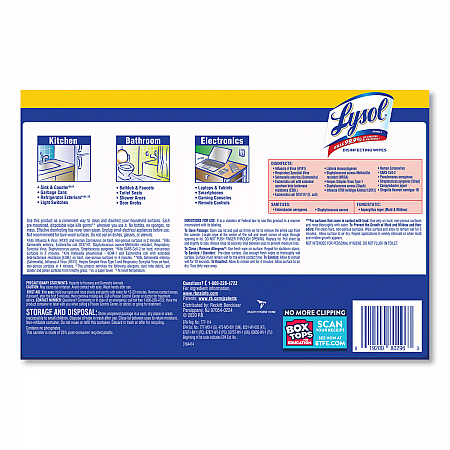 Disinfecting Wipes, 1-Ply, 7 x 7.25, Lemon and Lime Blossom, White, 80 Wipes/Canister, 2 Canisters/Pack, 3 Packs/Carton (80296)