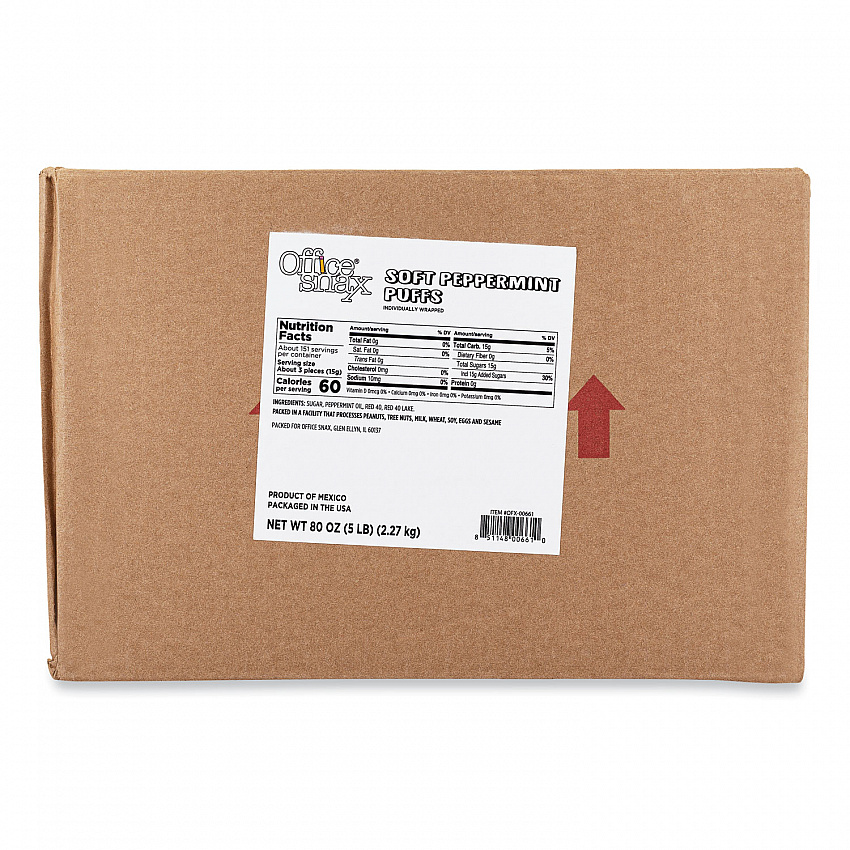 Candy Assortments, Peppermint Puffs Candy, 5 lb Carton (00661)