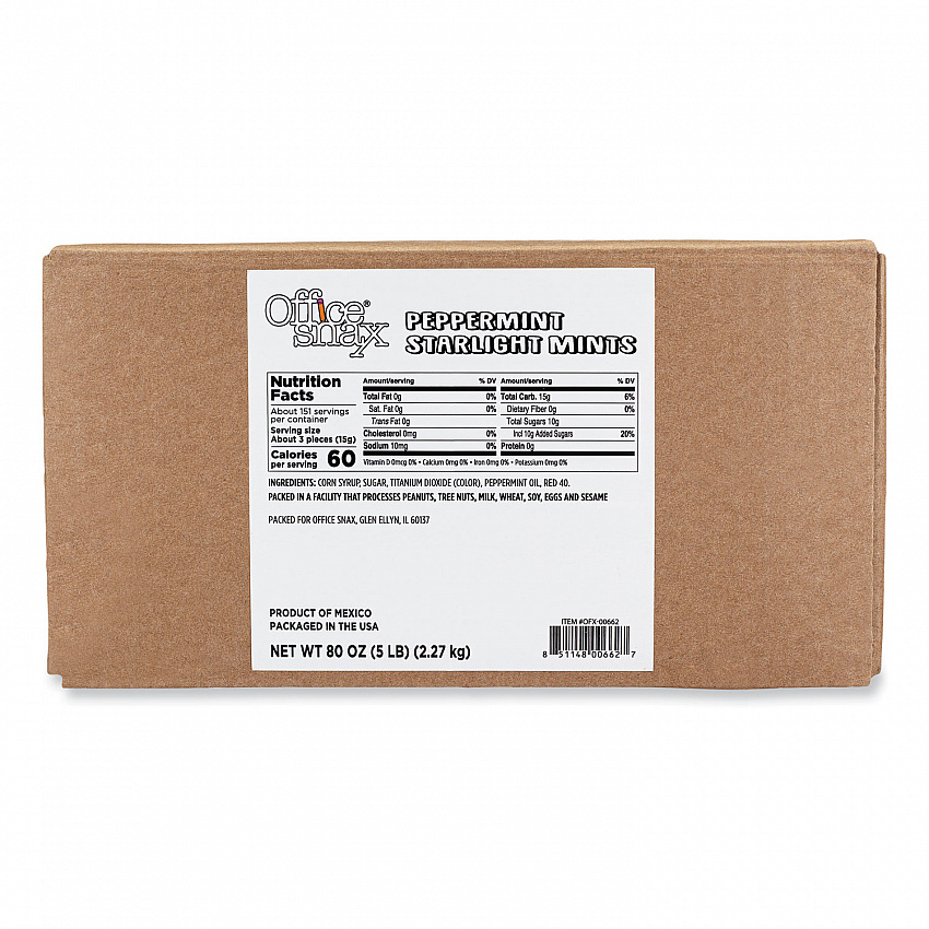 Candy Assortments, Peppermint Candy, 5 lb Box (00662)