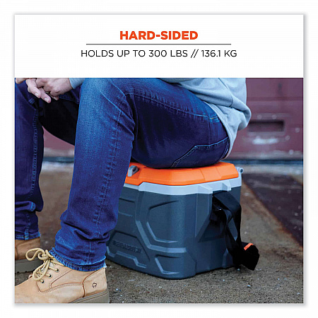 Chill-Its 5170 17-Quart Industrial Hard Sided Cooler, Orange/Gray (13170)