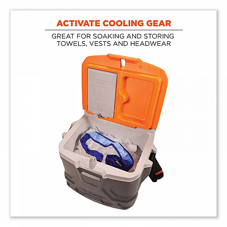 Chill-Its 5170 17-Quart Industrial Hard Sided Cooler, Orange/Gray, 30/Pallet (13172)