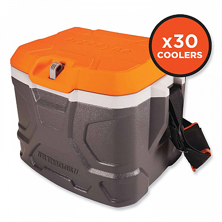 Chill-Its 5170 17-Quart Industrial Hard Sided Cooler, Orange/Gray, 30/Pallet (13172)