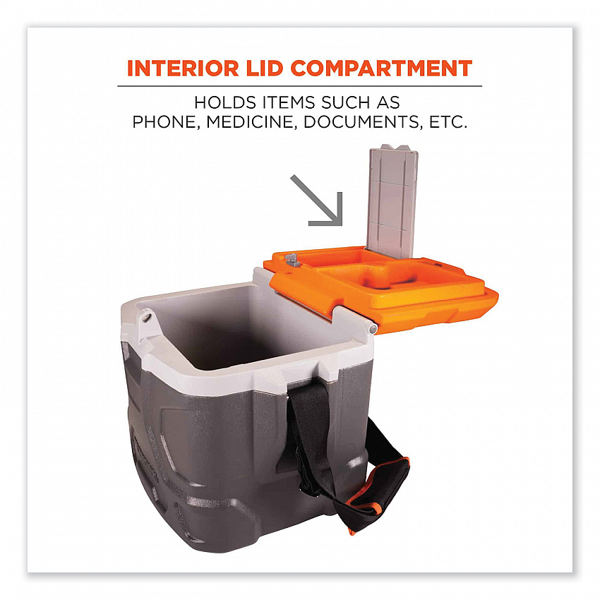 Chill-Its 5170 17-Quart Industrial Hard Sided Cooler, Orange/Gray, 30/Pallet (13172)
