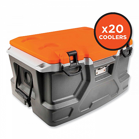 Chill-Its 5171 48-Quart Industrial Hard Sided Cooler, Orange/Gray, 20/Pallet (13173)
