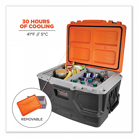 Chill-Its 5171 48-Quart Industrial Hard Sided Cooler, Orange/Gray, 20/Pallet (13173)