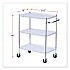 Three-Shelf Wire Cart with Liners, Metal, 3 Shelves, 600 lb Capacity, 34.21