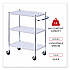 Three-Shelf Wire Cart with Liners, Metal, 3 Shelves, 600 lb Capacity, 34.21