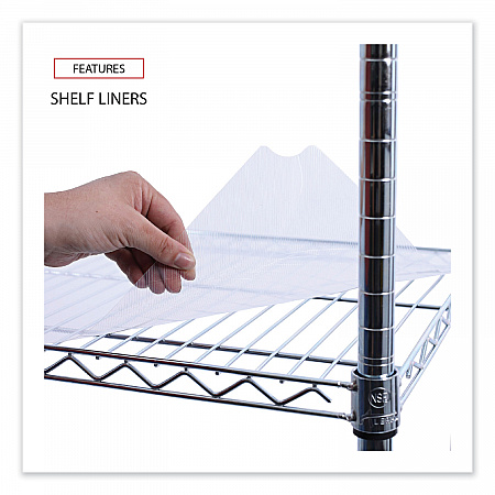 Three-Shelf Wire Cart with Liners, Metal, 3 Shelves, 600 lb Capacity, 34.21