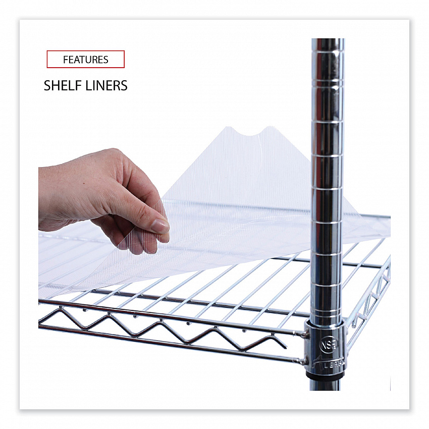 Three-Shelf Wire Cart with Liners, Metal, 3 Shelves, 600 lb Capacity, 34.21" x 18" x 40", Silver (SW333018SR)