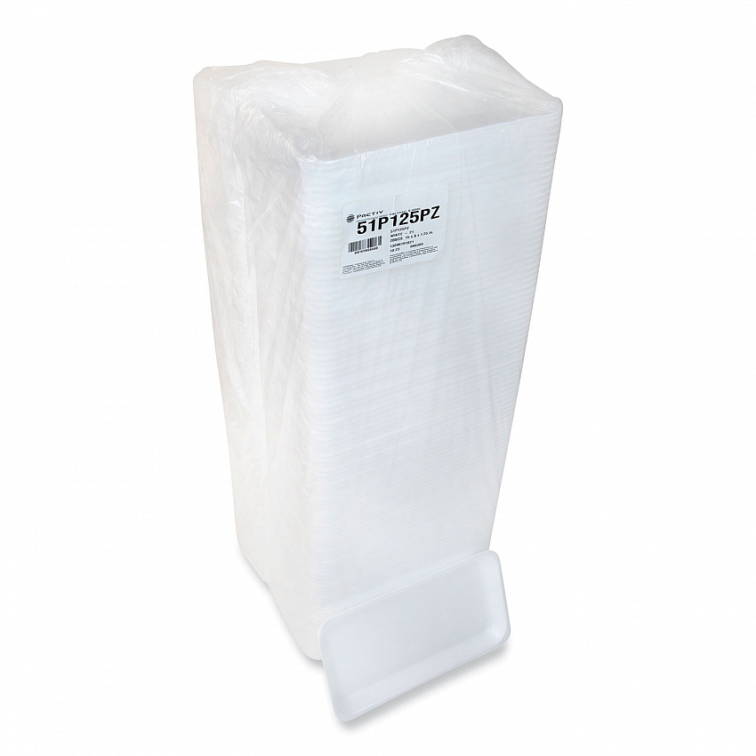Supermarket Tray, #25PZ, 15 x 8 x 1.25, White, Foam, 200/Carton (51P125PZ)