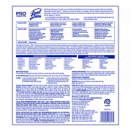 Professional Disinfecting Wipe Bucket Refill, 1-Ply, 6 x 8, Lemon and Lime Blossom, White, 800 Wipes/Bag, 2 Refill Bags/CT (99857CT)
