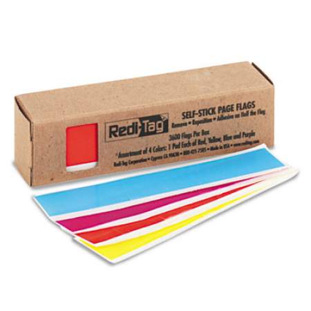 Redi-Tag Removable Page Flags, Four Assorted Colors, 900/Color, 3600/Pack (20205)