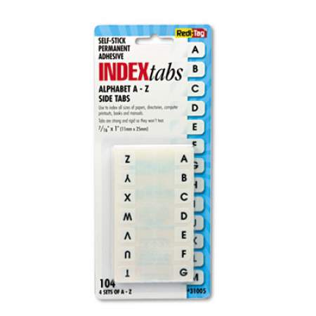Redi-Tag Legal Index Tabs, 1/12-Cut Tabs, A-Z, White, 0.44" Wide, 104/Pack (31005)